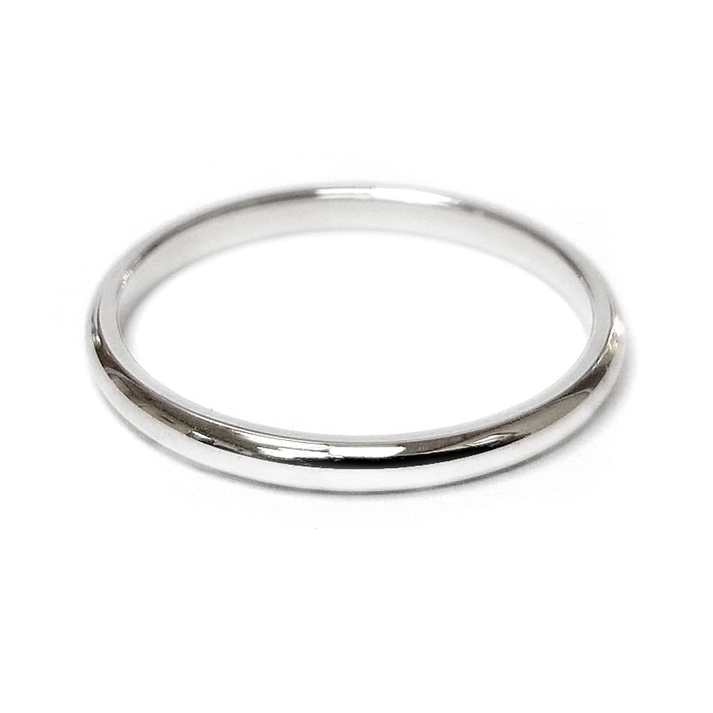 Класическа брачна халка от бяло злато 14 к.