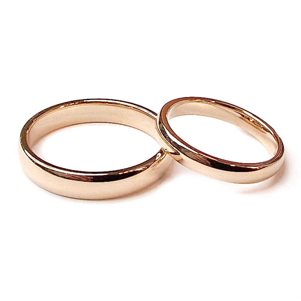 Брачни халки изработени от розово злато 14 карата