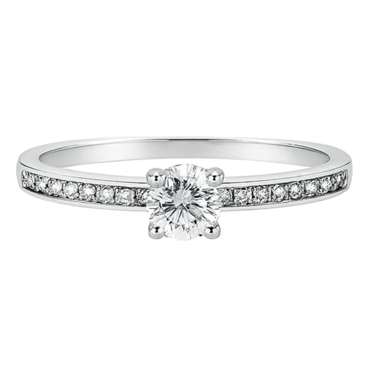 Годежен пръстен от бяло злато с диаманти 0,29 карата