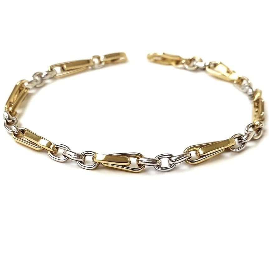 Златна гривна от 14 карата жълто и бяло злато