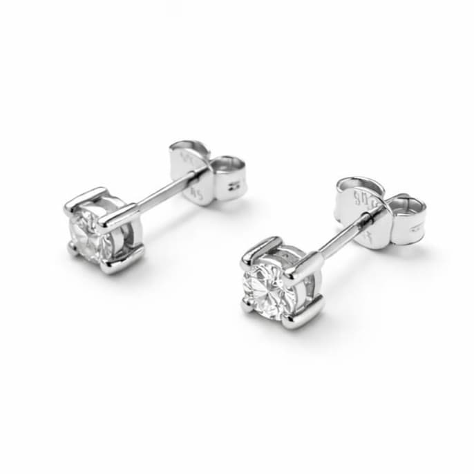 Обеци от бяло злато с диаманти - изглед 2