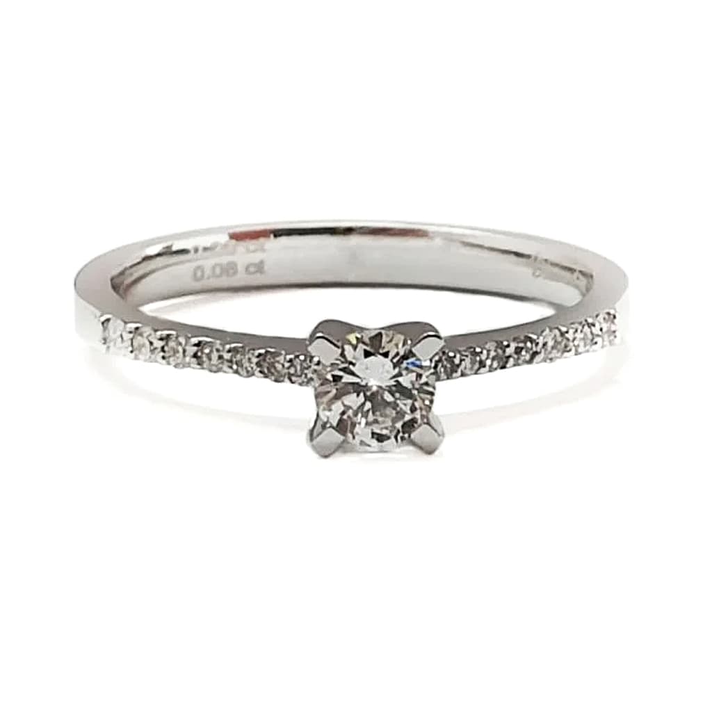 Годежен пръстен от бяло злато с диаманти 0,31 карата