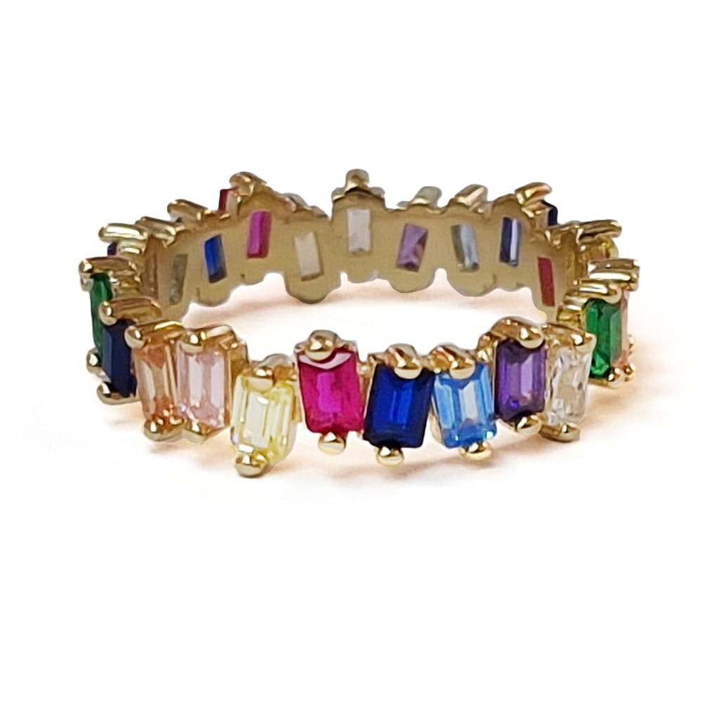 Prasten S Czvetni Kamani Ot Zhalto Zlato 14 K 2