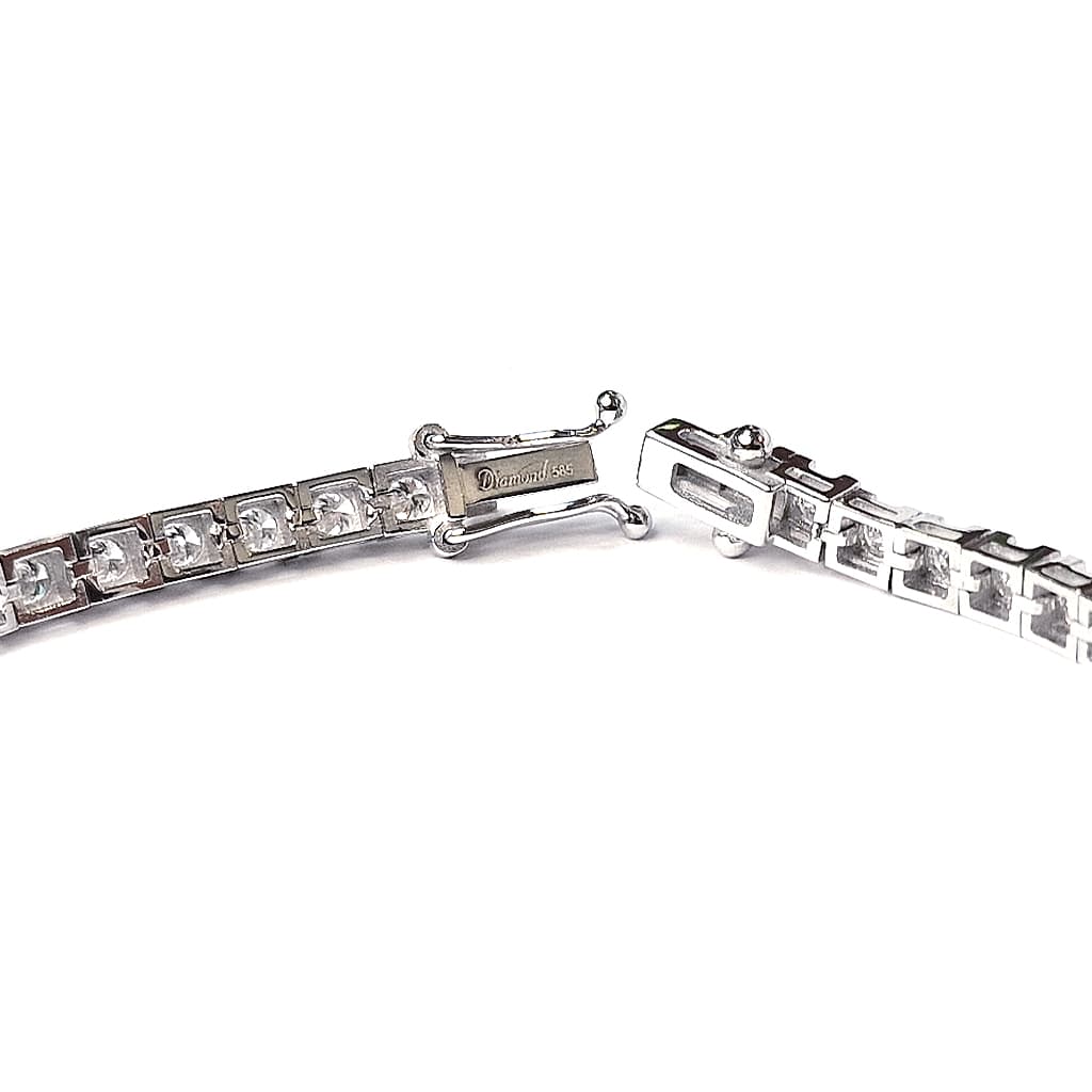 Диамантена гривна от бяло злато 14 карата