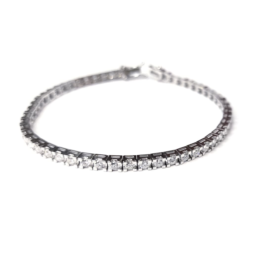 Диамантена гривна от бяло злато 14 карата