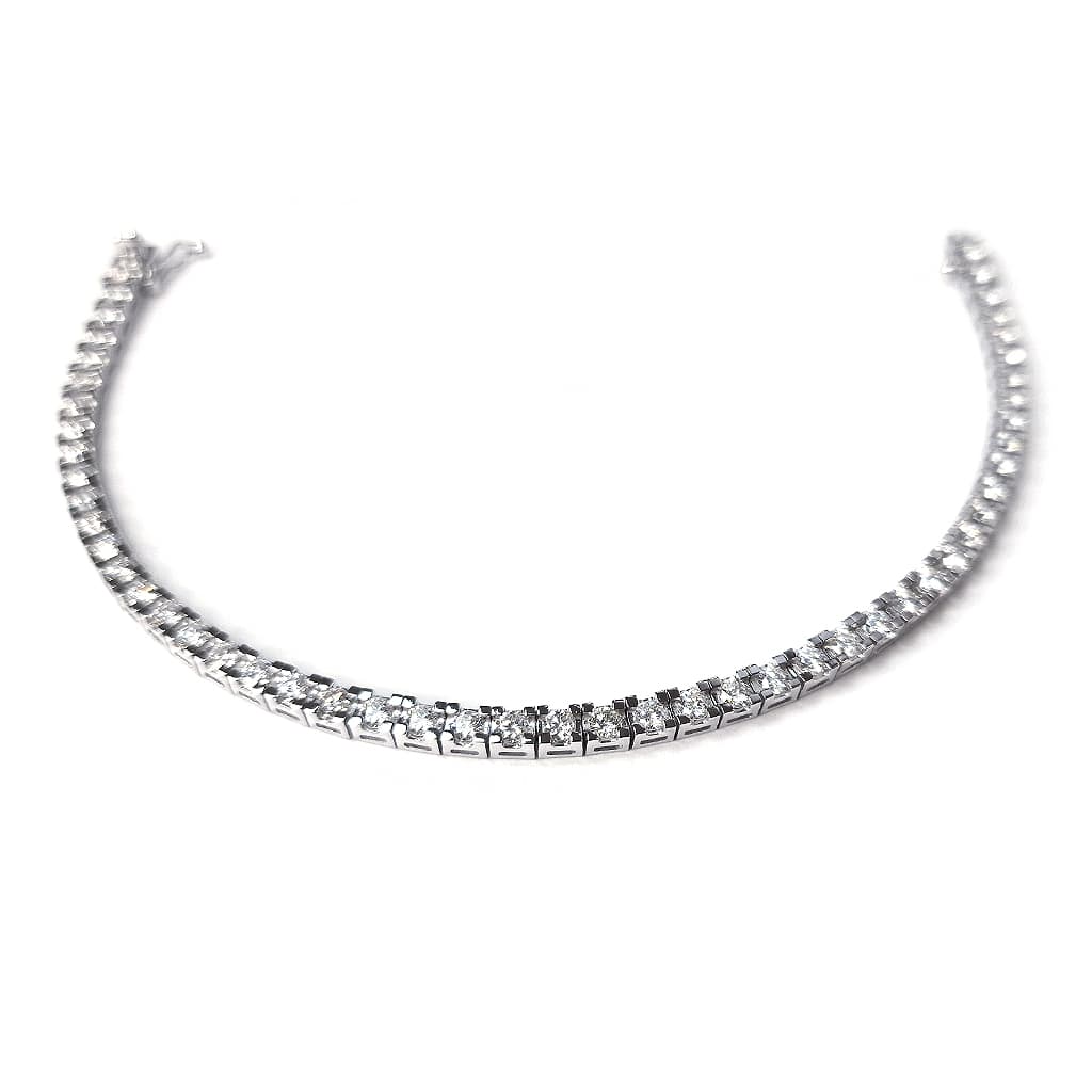 Diamantena Grivna Ot Byalo Zlato 14 Karata