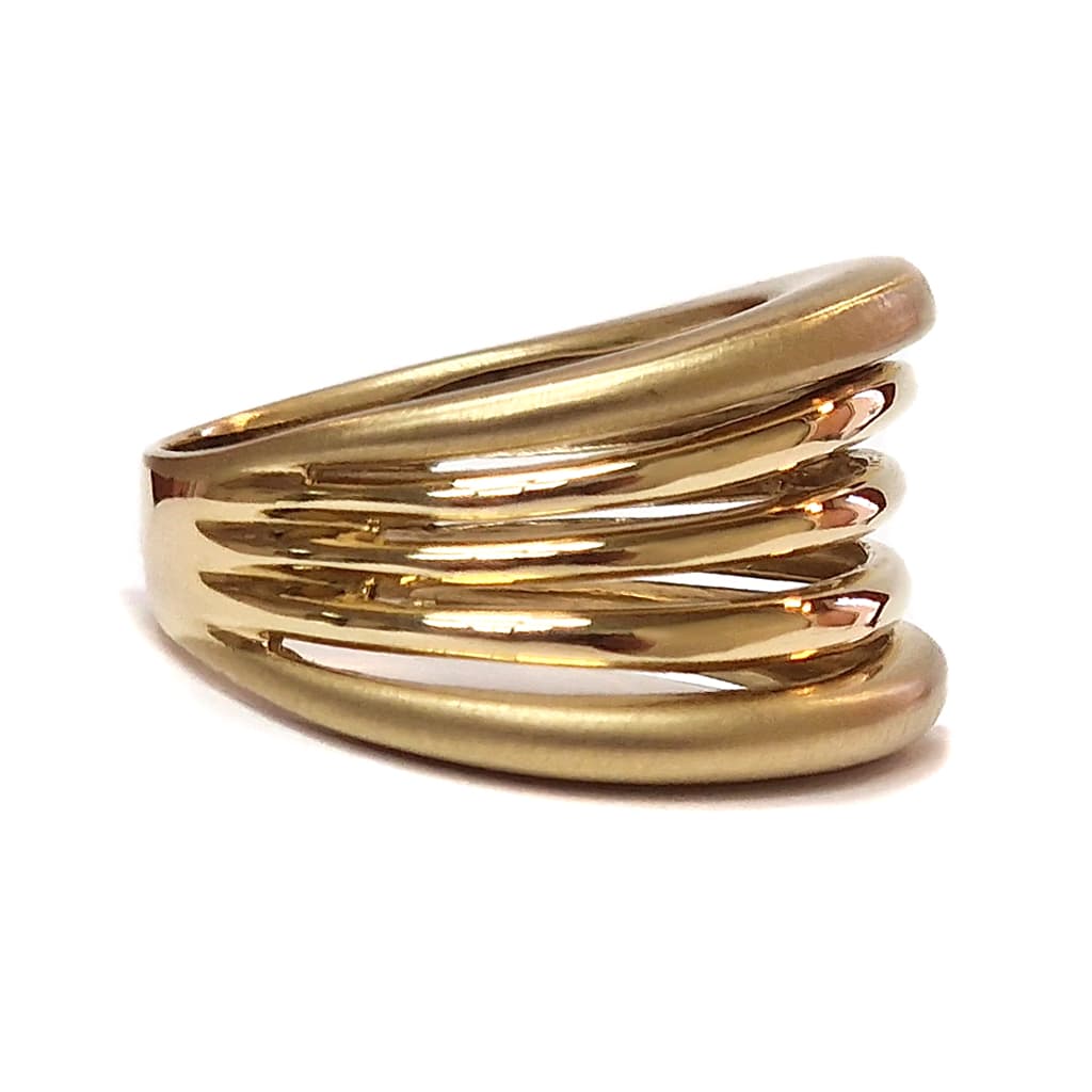 Пръстен от жълто злато 14 к. 5 в 1