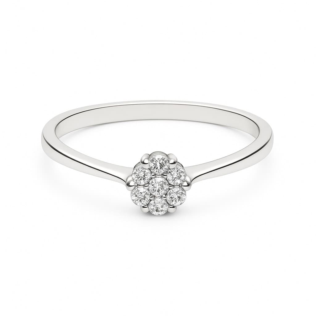 Годежен пръстен от бяло злато с диаманти 0,23 карата