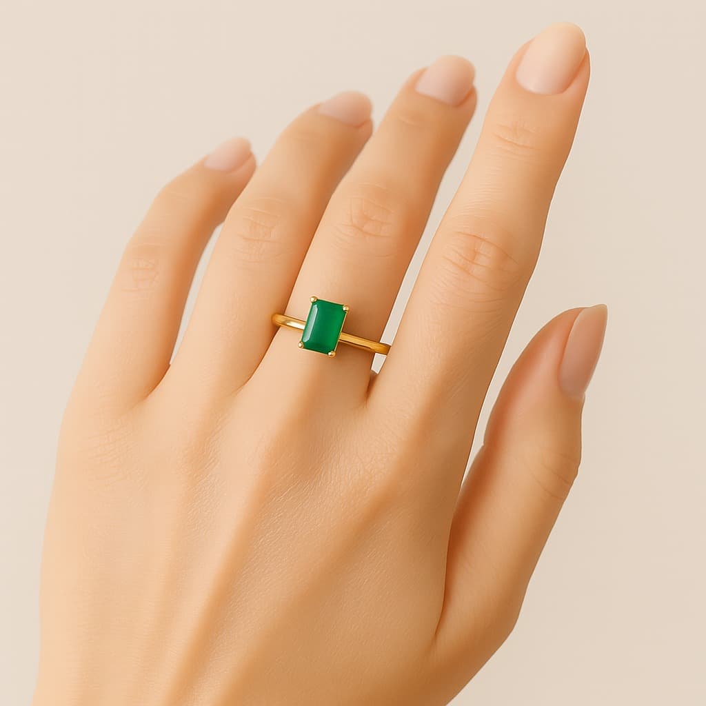 пръстен смарагд 18 к. 2