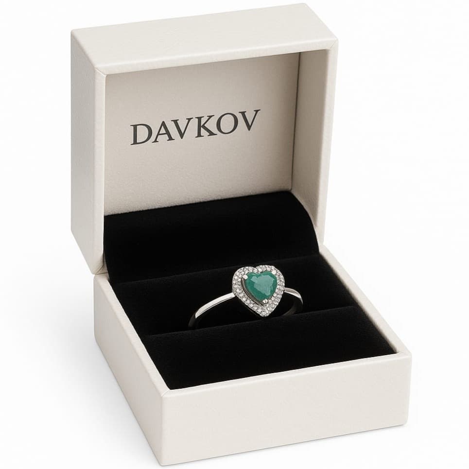 пръстен смарагд и диаманти