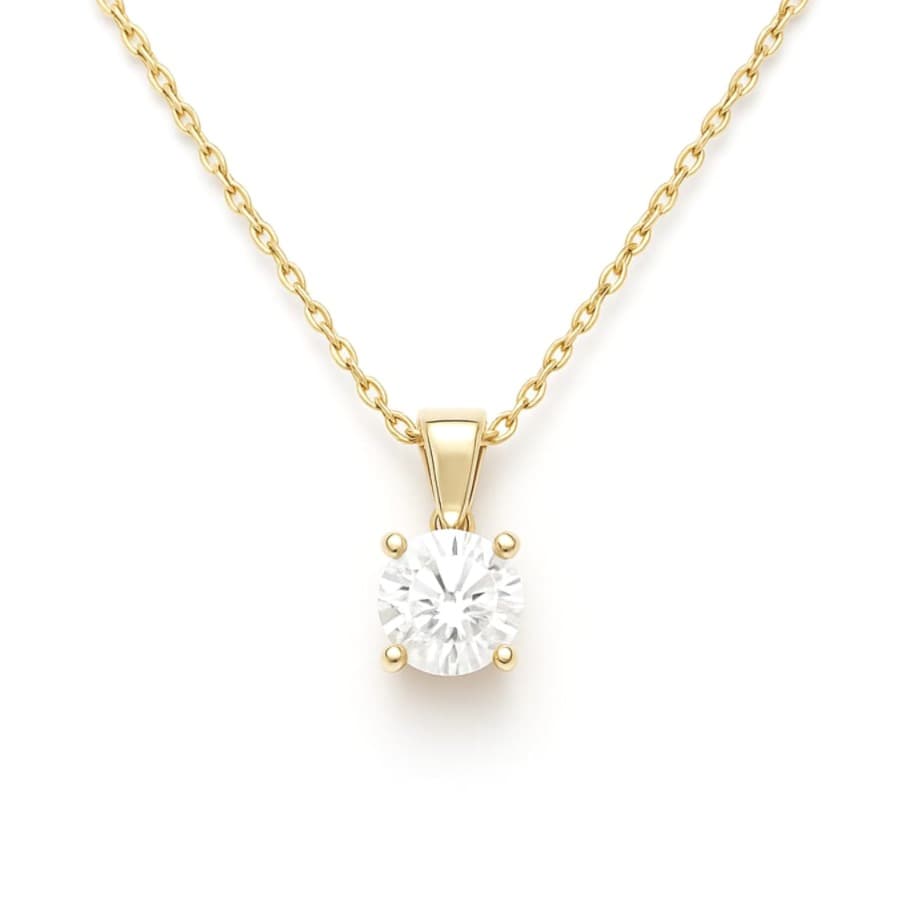 Дамско златно колие с диамант