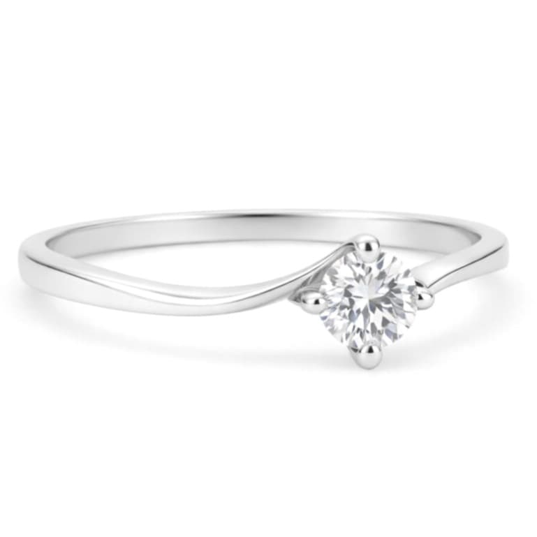 Годежен пръстен от бяло злато с цирконий