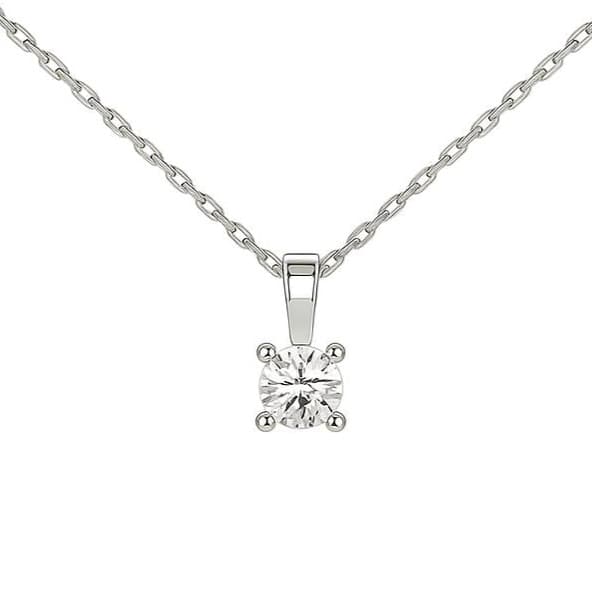 Елегантно колие от бяло злато с диамант