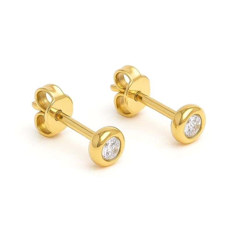 Златни обеци с диаманти и жълто злато