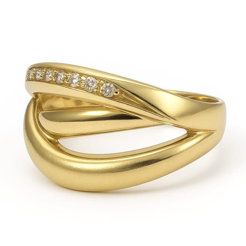 Дамски пръстен 14 карата с цирконий