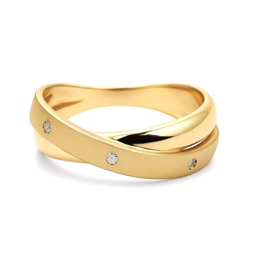 Пръстен от жълто злато с цирконий