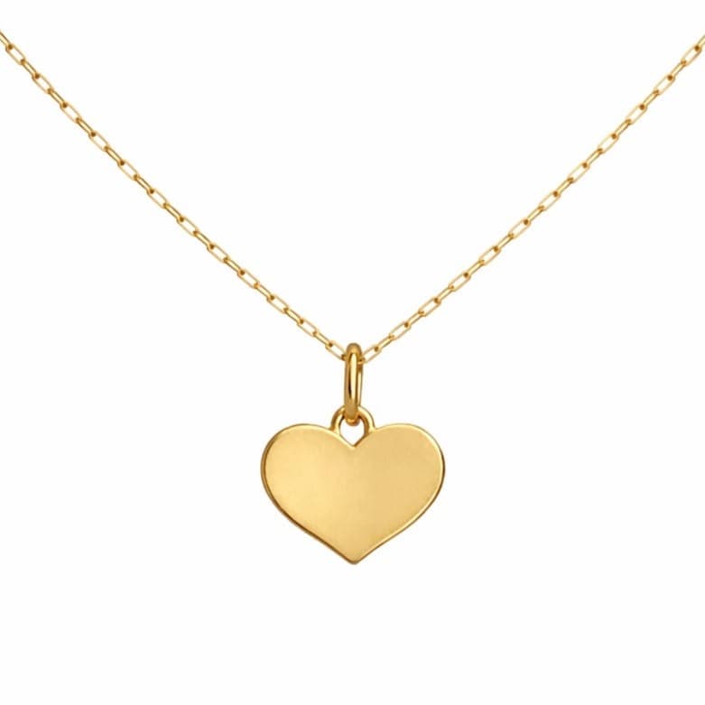 Колие със сърце от жълто злато